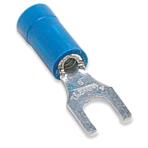 ABB Thomas & Betts Insulated Fork Terminals 16 - 14 AWG Serrated Barrel Vinyl Blue