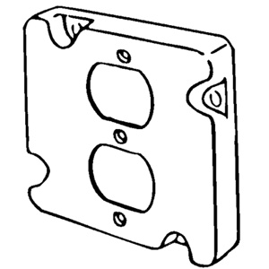 Appleton Emerson ETP™ Series Square Raised Surface Covers 1 Duplex Receptacle Steel