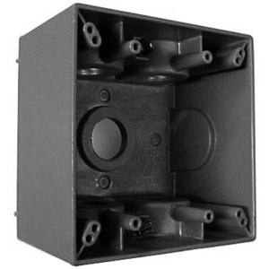 Appleton Emerson ETP™ Weatherproof Outlet Boxes Metallic 2-25/32 in 2 Gang 1 in