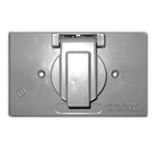Appleton Emerson ETP™ WH Series Weatherproof Self-closing Outlet Box Covers Aluminum Die Cast 1 Gang Gray