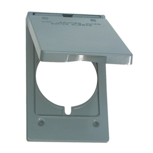 Appleton Emerson ETP™ WV Series Weatherproof Self-closing Outlet Box Covers Aluminum Die Cast 1 Gang Gray