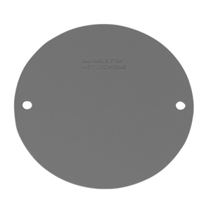 Appleton Emerson Weatherproof Round Outlet Box Covers Blank 4 in 1 Gang Gray