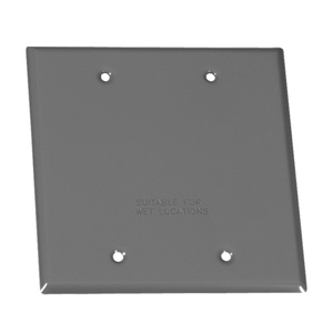 Appleton Emerson Weatherproof Outlet Box Covers Blank 2 Gang Gray