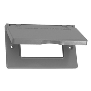Appleton Emerson ETP™ WH Series Weatherproof Self-closing Outlet Box Covers Aluminum Die Cast 1 Gang Gray