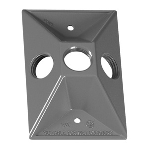 Appleton Emerson ETP™ WC Series Weatherproof Outlet Box Covers Aluminum 1 Gang Gray