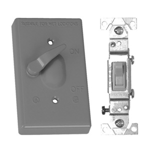 Appleton Emerson ETP™ WC Series Weatherproof Outlet Box Covers Aluminum 1 Gang Gray