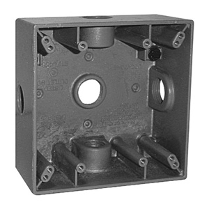 Appleton Emerson ETP™ Weatherproof Outlet Boxes Metallic 2-1/5 in 2 Gang 1/2 in