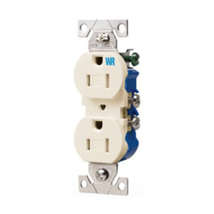 Eaton Wiring Devices TWR270 Series Duplex Receptacles 15 A 125 V 2P3W 5-15R Residential Tamper-resistant, Weather-resistant Light Almond