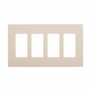 Eaton Wiring Devices Midsized Decorator Wallplates 4 Gang Almond Polycarbonate Snap-on