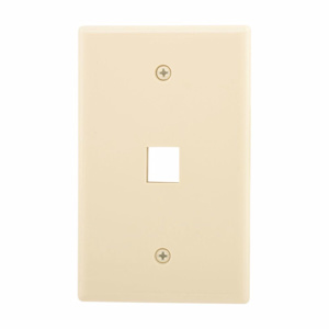 Eaton Wiring Devices Midsized Multimedia Faceplates 1 Gang 1 Port Ivory Nylon Box
