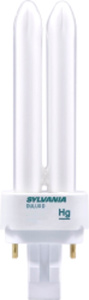 Sylvania Dulux® D Ecologic Series Compact Fluorescent Lamps Double Twin Tube (DTT) CFL 2-pin Bi-pin (G24d-2) 2700 K 18 W