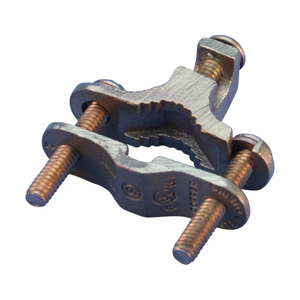 nVent Erico Rebar Grounding Clamps, Perpendicular 10 - 2 AWG Bronze, Stainless Steel 304 1/2 - 1 in