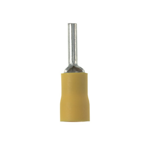Panduit Insulated Pin Terminals 12 - 10 AWG Vinyl Cover Yellow Brazed Seam Barrel
