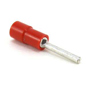 ABB Thomas & Betts Insulated Pin Terminals 22 - 16 AWG Vinyl Cover Serrated Barrel Red Vinyl