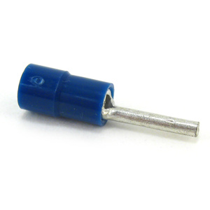 ABB Thomas & Betts Insulated Pin Terminals 16 - 14 AWG Vinyl Cover Serrated Barrel Blue Vinyl