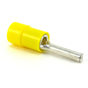 ABB Thomas & Betts Insulated Pin Terminals 12 - 10 AWG Vinyl Cover Serrated Barrel Yellow Vinyl