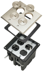 FB2-TR-DRKS4-N FLOOR BOX 2G DUP
