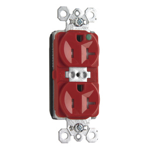 Pass & Seymour PTTR8300 Series Duplex Receptacles 20 A 125 V 2P3W 5-20R Hospital PlugTail® Tamper-resistant Red