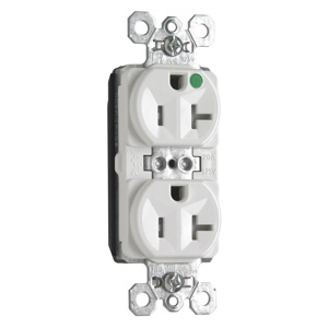 Pass & Seymour PTTR8300 Series Duplex Receptacles 20 A 125 V 2P3W 5-20R Hospital PlugTail® Tamper-resistant White