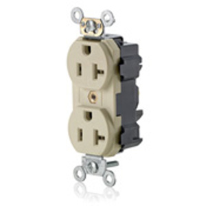 Leviton M5362S Series Duplex Receptacles 20 A 125 V 2P3W 5-20R Heavy-Duty Industrial Specification Grade Ivory