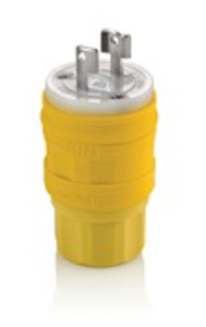 Leviton Wetguard® Locking Plugs 15 A 125 V 2P2W L1-15P Non-Insulated Wetguard® Watertight