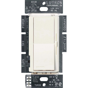 Lutron Diva® DVSCCL-153P Series Dimmer Switches Rocker/Slide CFL, Halogen, Incandescent, LED