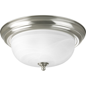 Progress Lighting Dome Glass Series Surface Round Light Fixtures Incandescent Brushed Nickel Alabaster Glass