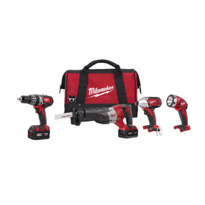 Milwaukee M18™ 6-Tool Combination Kits 1/2 in Hammer Drill/Driver, SAWZALL®, Circular Saw, Cut-off/Grinder, 1/4 in Hex Impact Driver, Work Light Cordless 18 V