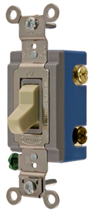 Hubbell Wiring 3-Way, SPST Toggle Light Switches 15 A 120/277 V CS1203 No Illumination Ivory