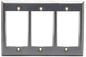Hubbell Premise Standard Modular Frame Plates 2 Gang Metallic Stainless Steel Device