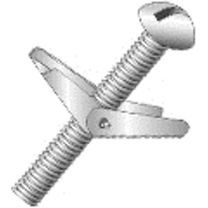 Minerallac Round Slotted Head Toggle Bolt Screws 3/8 in 3 in Steel
