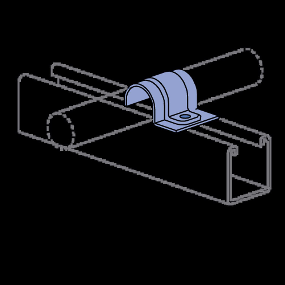 Atkore Unistrut Atkore Unistrut Onehole Pipe Straps 0.38 in Border States