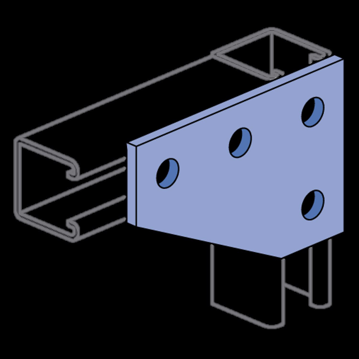 Unistrut Unistrut P1380 Series Flat Plate Fittings Steel Electro