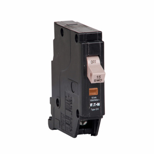 Eaton Cutler-Hammer CH/CHF Series Plug-in Circuit Breakers 15 A 120/240 VAC 10 kAIC 1 Pole 1 Phase