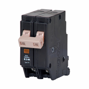 Eaton Cutler-Hammer CH/CHF Series Plug-in Circuit Breakers 15 A 120/240 VAC 10 kAIC 2 Pole 1 Phase
