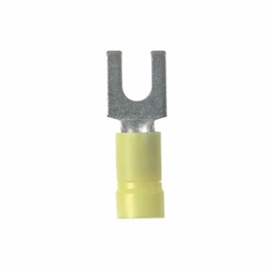 Panduit Insulated Loose Piece Fork Terminals 12 - 10 AWG Funnel Barrel Vinyl Yellow