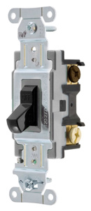 Hubbell Wiring 3-Way, SPDT Toggle Light Switches 20 A 120/277 V CS320 No Illumination Black