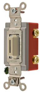 Hubbell Wiring SPST Keyed/Locking Toggle Light Switches 20 A 120/277 V HBL® Extra Heavy Duty Locking HBL1221 Ivory