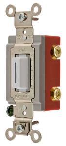 Hubbell Wiring SPST Keyed/Locking Toggle Light Switches 20 A 120/277 V HBL® Extra Heavy Duty Locking HBL1221 White