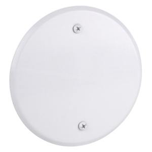 ABB Thomas & Betts Weatherproof Round Outlet Box Covers Blank 5 in White