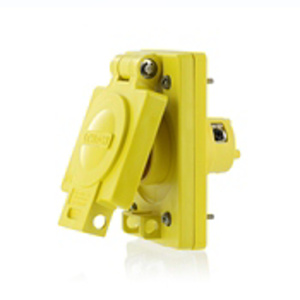 Leviton 9000 Series Single Receptacles 15 A 125 V 2P3W 5-15R Industrial Wetguard Watertight Yellow