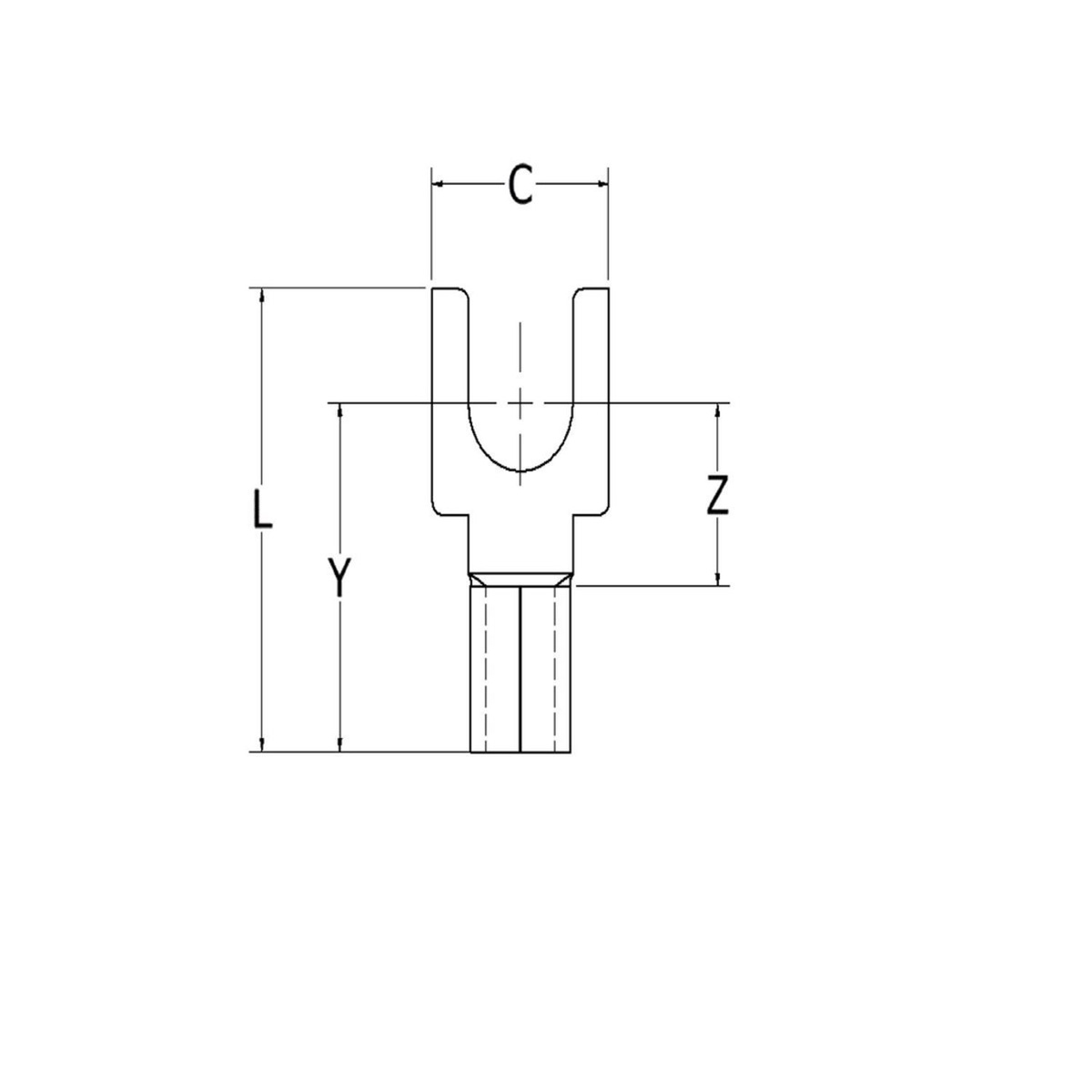 Burndy Burndy Insulated Block Fork Terminals 16/14 AWG Shrouded