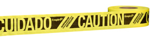Milwaukee Barricade Tape Black on Yellow 3 in x 500 ft Caution Cuidado