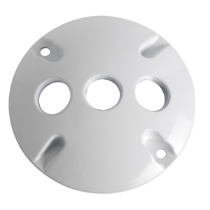 Hubbell Electrical LV330 Series Weatherproof Round Outlet Box Cover Aluminum Die Cast White