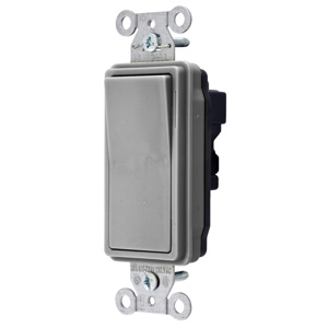 Hubbell Wiring SPST Rocker Light Switches 20 A 120/277 V SNAPConnect® Style Line® 2121 No Illumination Gray