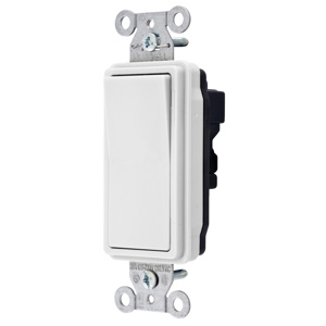 Hubbell Wiring SPST Rocker Light Switches 20 A 120/277 V SNAPConnect® Style Line® 2121 No Illumination White