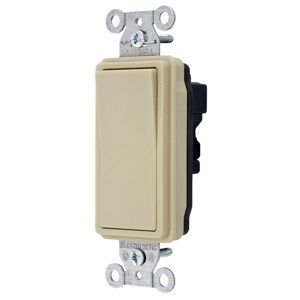 Hubbell Wiring SPST Rocker Light Switches 20 A 120/277 V SNAPConnect® Style Line® 2121 No Illumination Ivory