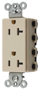 Hubbell Wiring Straight Blade Decorator Duplex Receptacles 20 A 125 V 2P3W 5-20R Specification SNAPConnect® Style Line® Dry Location Ivory