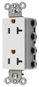 Hubbell Wiring Straight Blade Decorator Duplex Receptacles 20 A 125 V 2P3W 5-20R Specification SNAPConnect® Style Line® Dry Location White