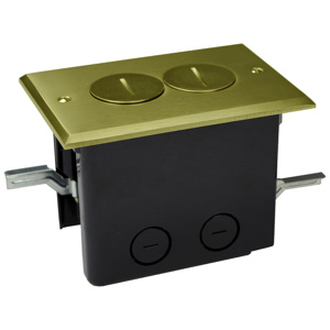Allied Moulded Rectangular Flush Service Floor Boxes with Covers Metallic/Nonmetallic 1 Gang Flush